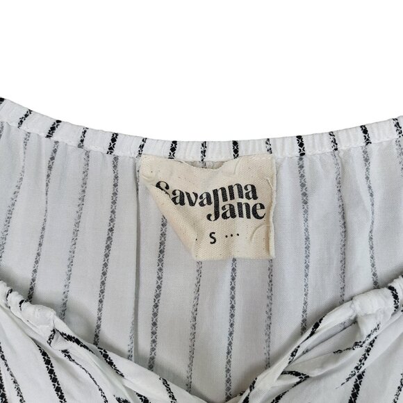 Savanna Jane embroidered floral long sleeve light weight striped tunic top Small - Picture 4 of 6